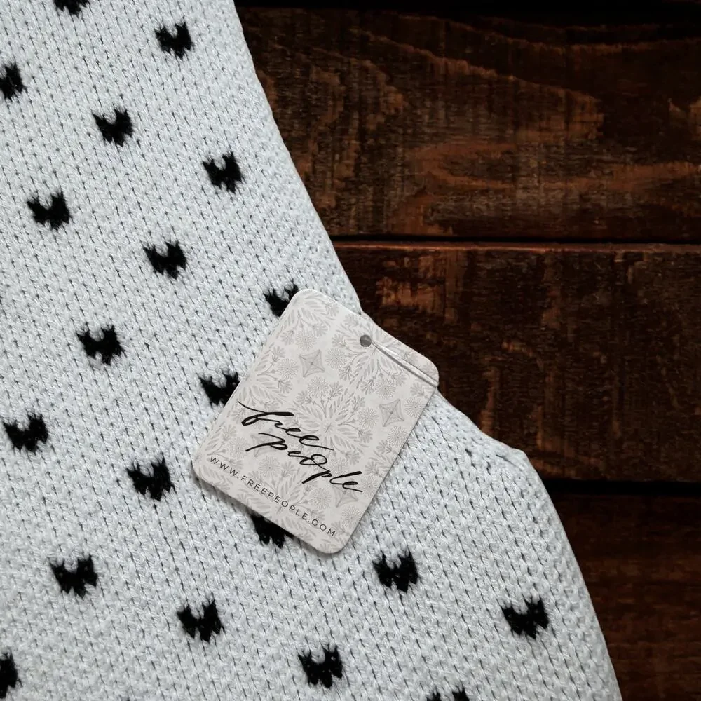 Free People Heart Pattern Easy Street Oversized Boxy Sweater Vest Medium